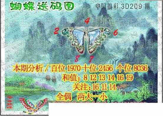 23209期: 3D蝴蝶世家蝴蝶彩图