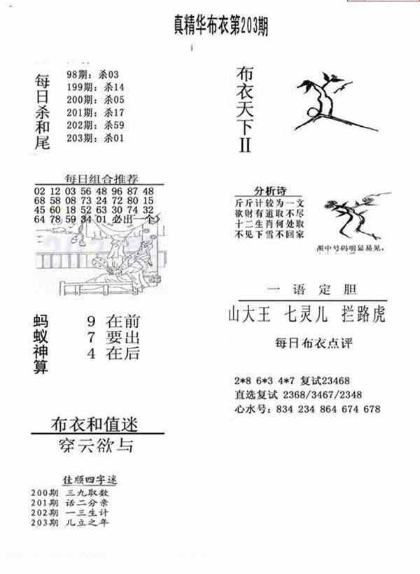 23203期: 福彩3D全套图版参考