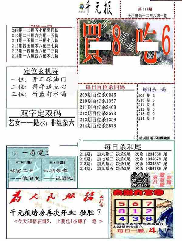 23214期: 福彩3D全套图版参考