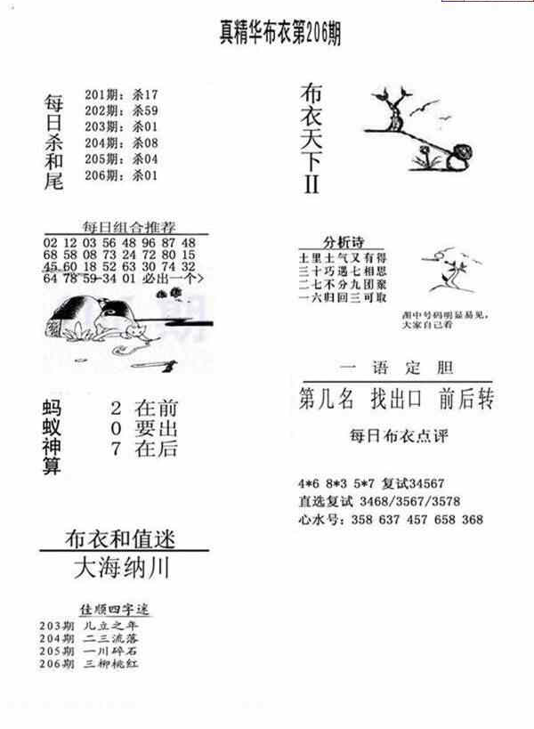 23206期: 福彩3D全套图版参考