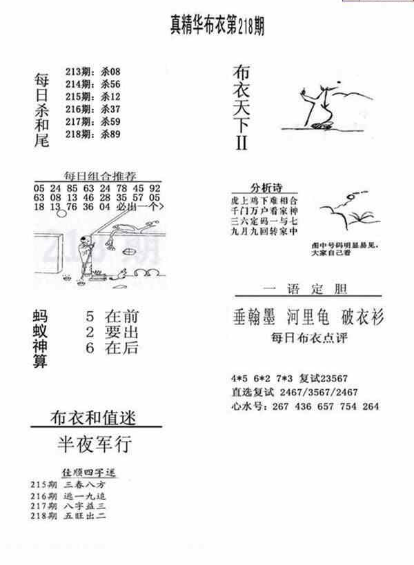 23218期: 福彩3D全套图版参考
