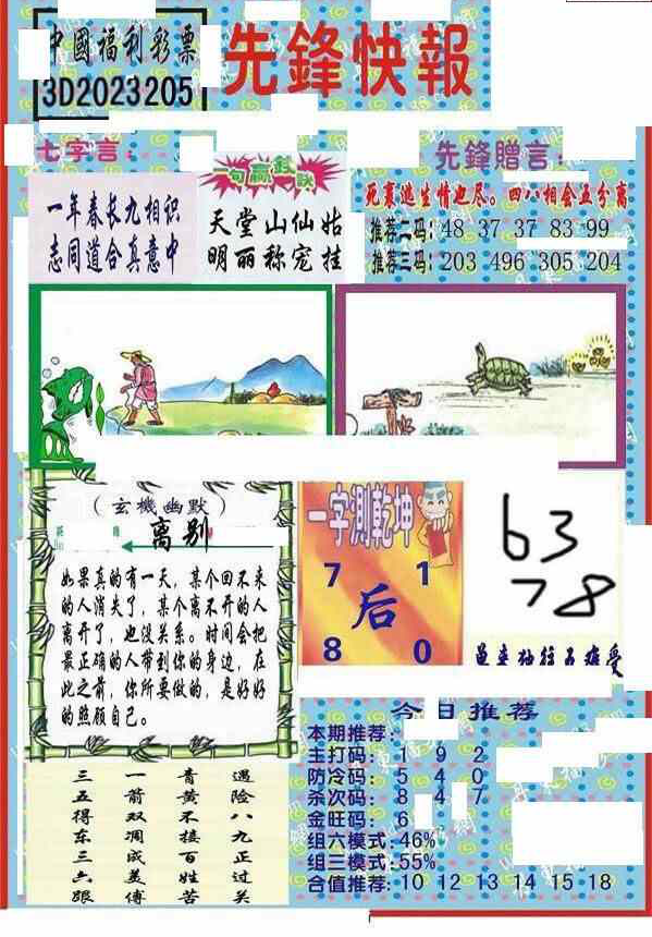 23205期: 福彩3D丹东全图分析