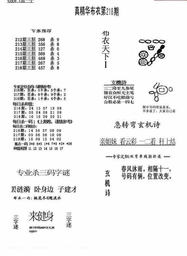 23218期: 福彩3D全套图版参考