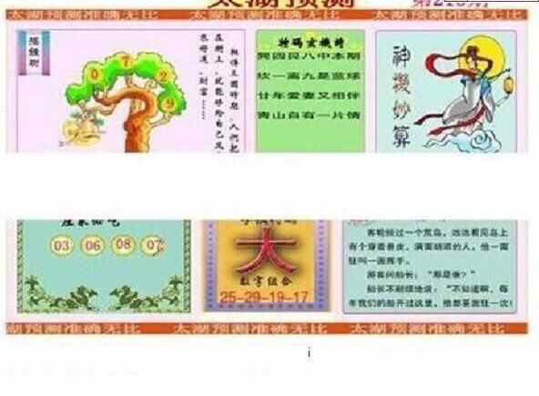 23215期: 太湖图福彩3D精品预测