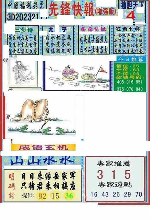 23211期: 福彩3D丹东全图分析