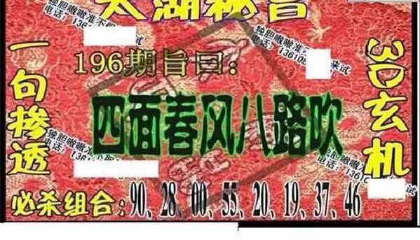 23196期: 太湖图福彩3D精品预测