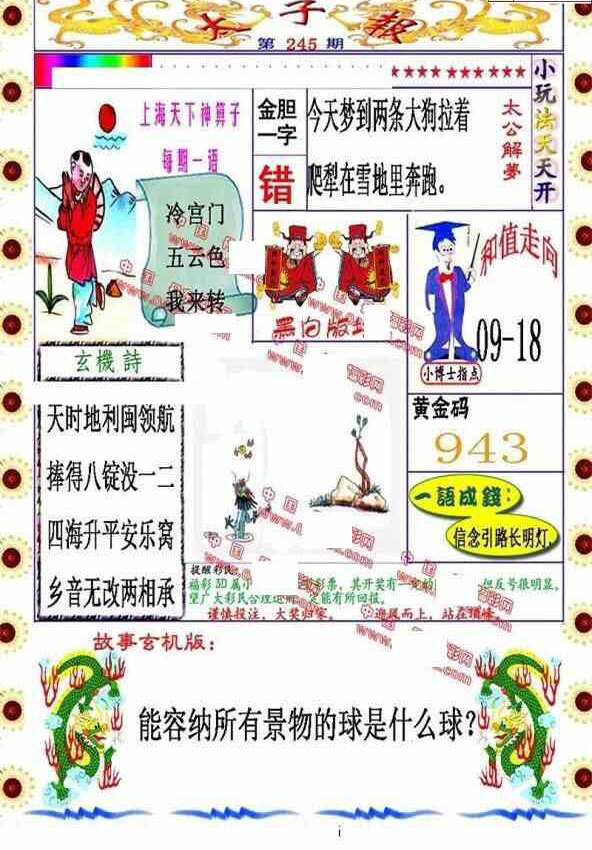 23245期: 福彩3D丹东全图分析