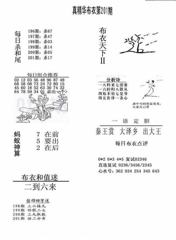 23201期: 福彩3D全套图版参考