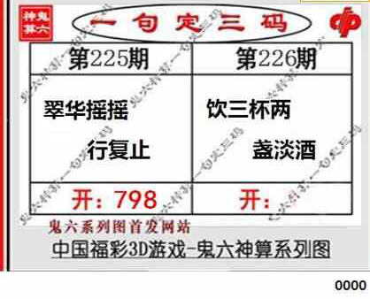 23226期: 福彩3D鬼六神算图