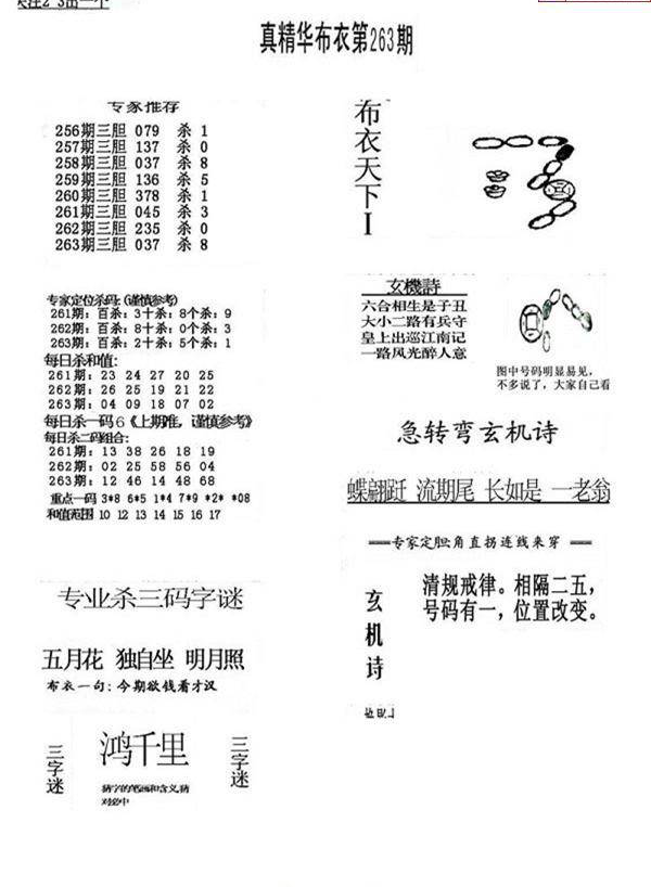 23263期: 福彩3D全套图版参考