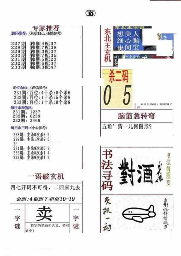 23233期: 福彩3D全套图版参考