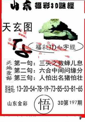 23197期: 福彩3D丹东全图分析