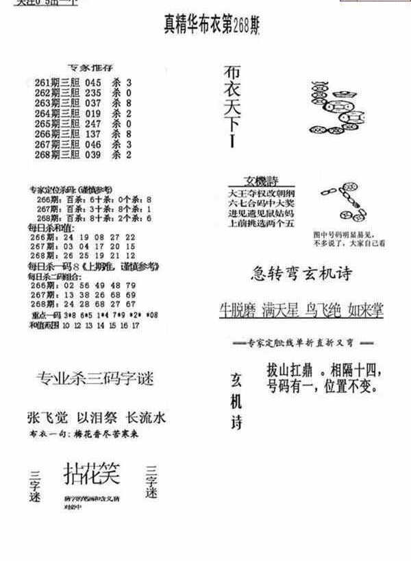 23268期: 福彩3D全套图版参考