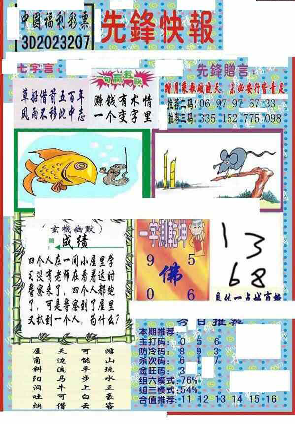23207期: 福彩3D丹东全图分析