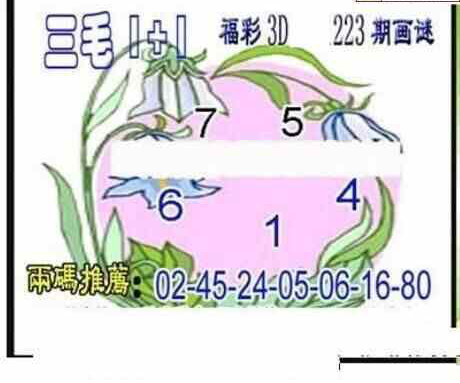 23223期: 三毛3D精品图谜