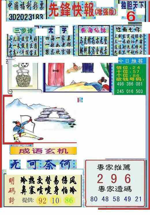 23183期: 福彩3D丹东全图分析