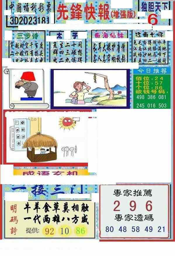 23181期: 福彩3D丹东全图分析