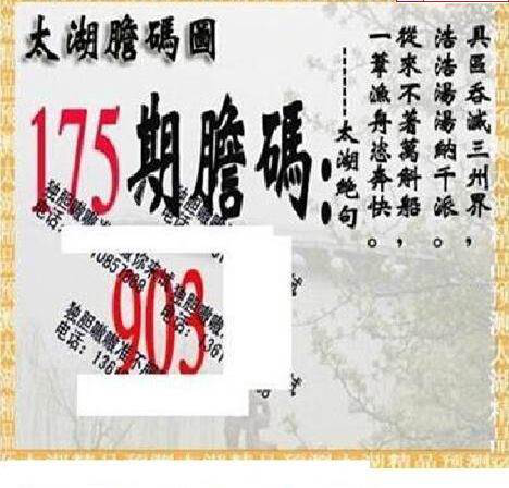 23175期: 太湖图福彩3D精品预测