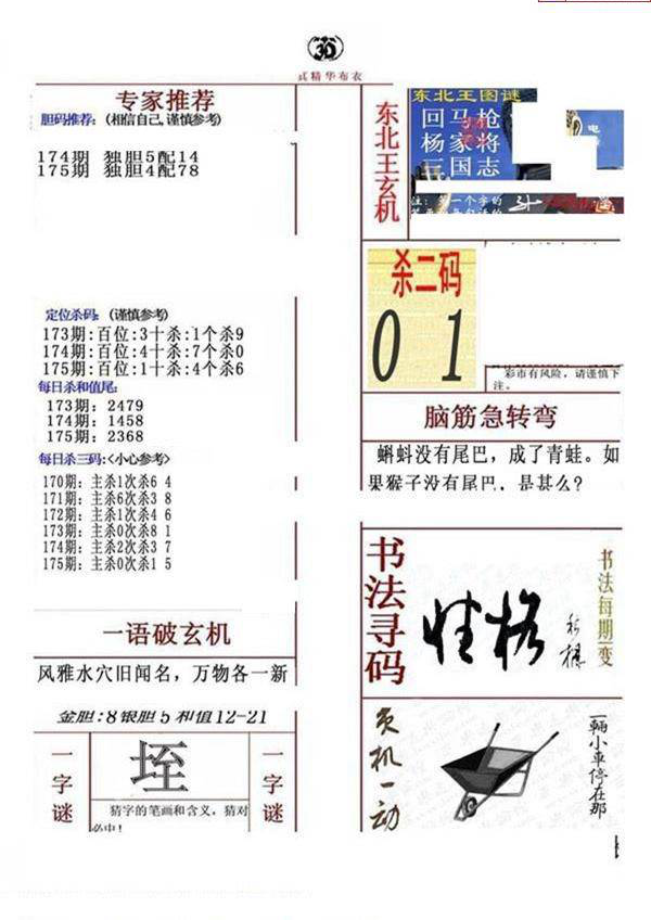 23175期: 福彩3D全套图版参考