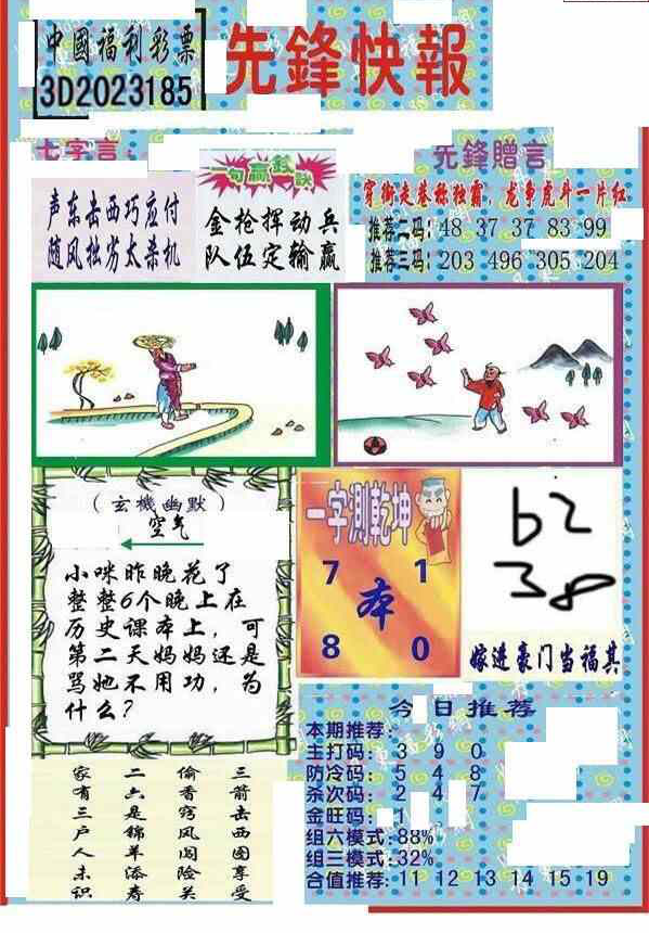 23185期: 福彩3D丹东全图分析