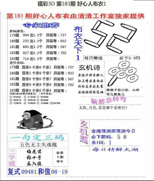23183期: 福彩3D全套图版参考