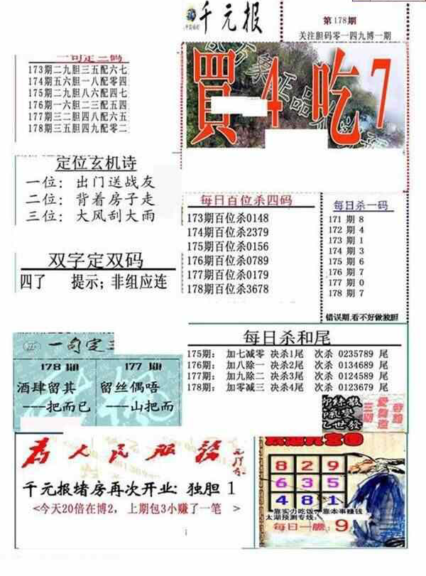 23178期: 福彩3D全套图版参考