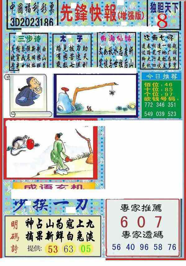 23186期: 福彩3D丹东全图分析