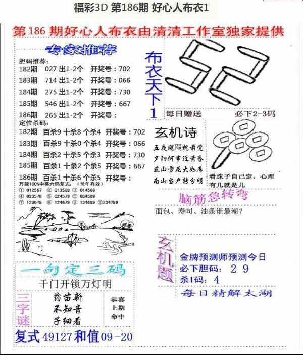 23186期: 福彩3D全套图版参考