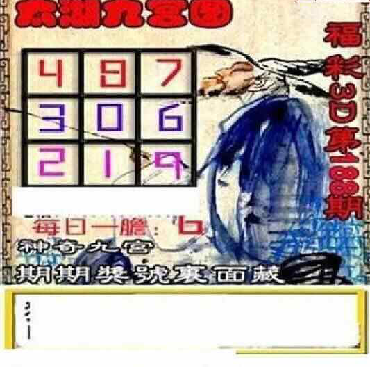 23188期: 太湖图福彩3D精品预测