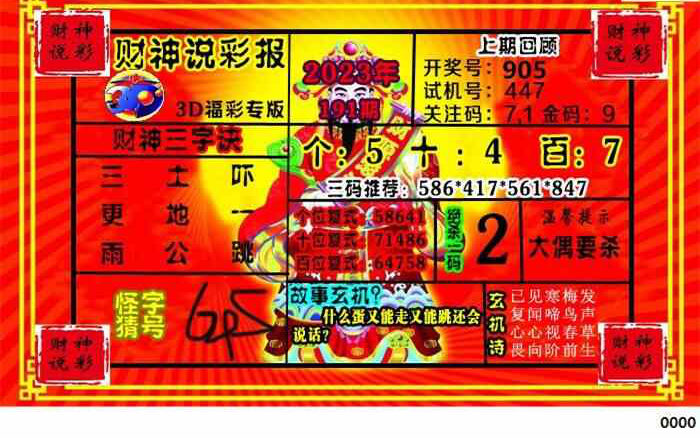 23191期: 财神说彩3D全套图版
