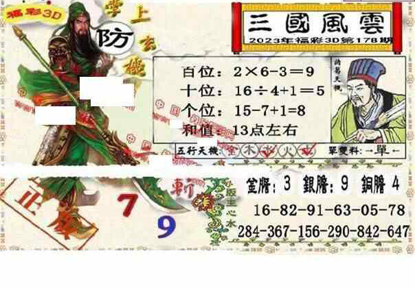 23178期: 福彩3D丹东全图分析