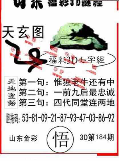 23184期: 福彩3D丹东全图分析