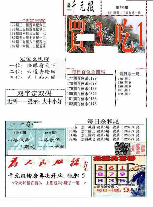 23182期: 福彩3D全套图版参考